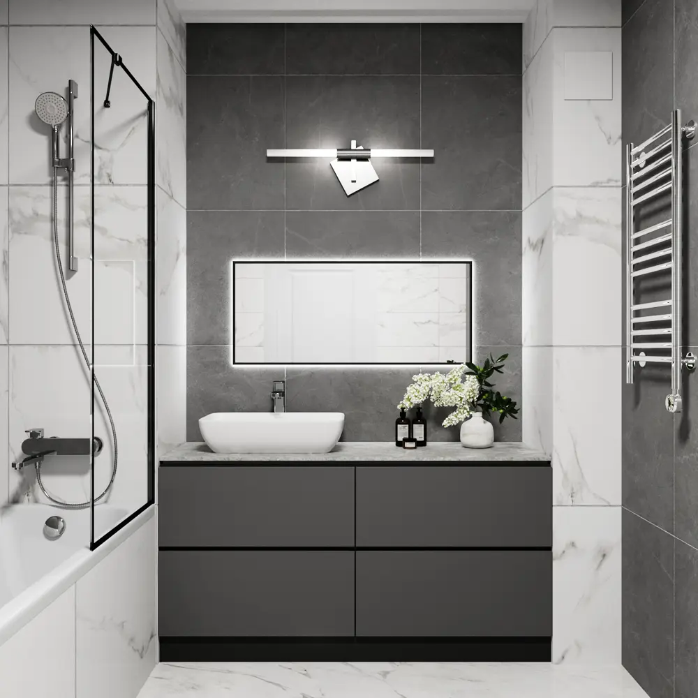 Фото 4 Зеркало со встроенной подсветкой One mirror 11040чсх 40x110 см Фото 4 Зеркало со встроенной подсветкой One mirror 11040чсх 40x110 см