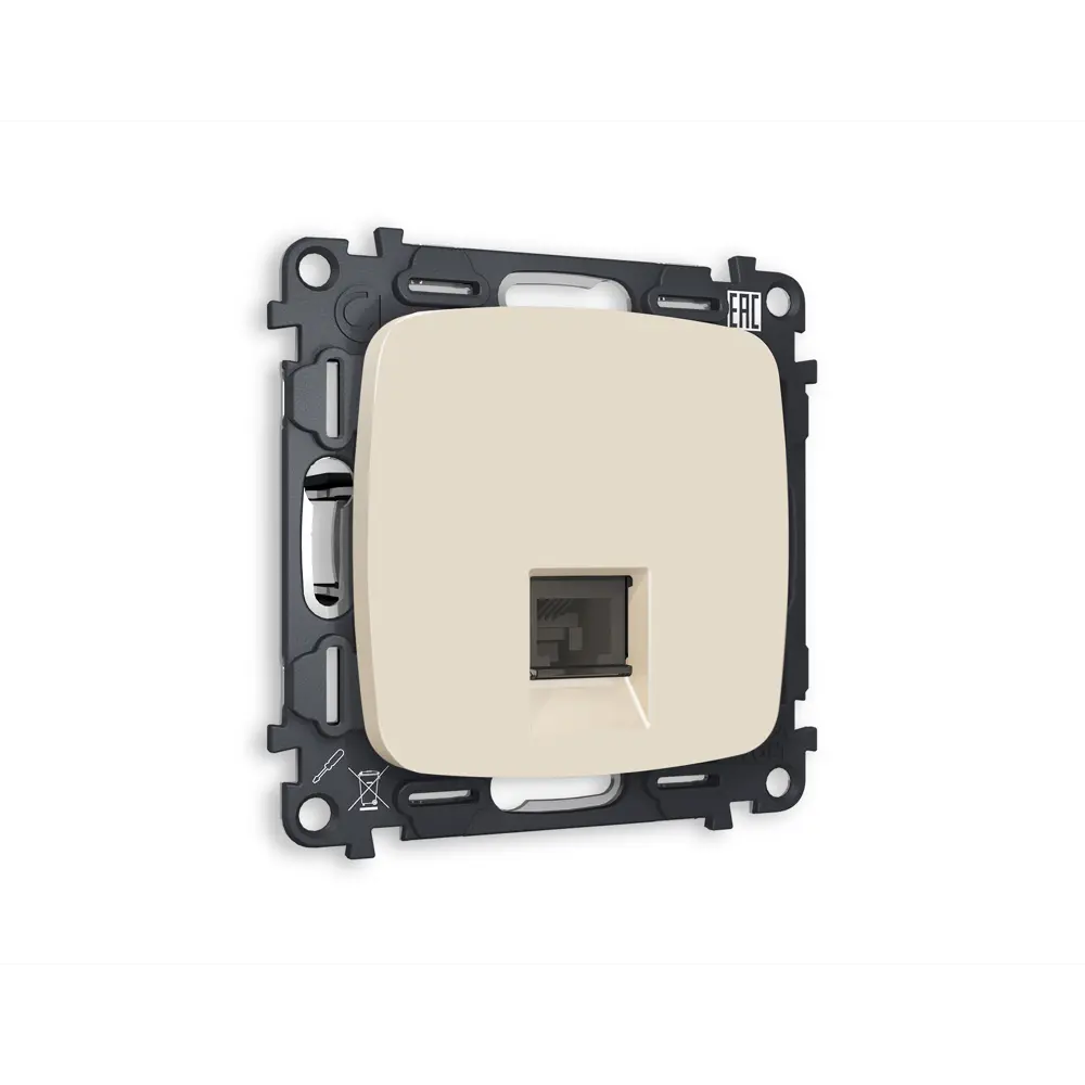 Фото Розетка компьютерная встраиваемая Ambrella volt Omega MO332010 с заземлением цвет бежевый матовый Фото Розетка компьютерная встраиваемая Ambrella volt Omega MO332010 с заземлением цвет бежевый матовый