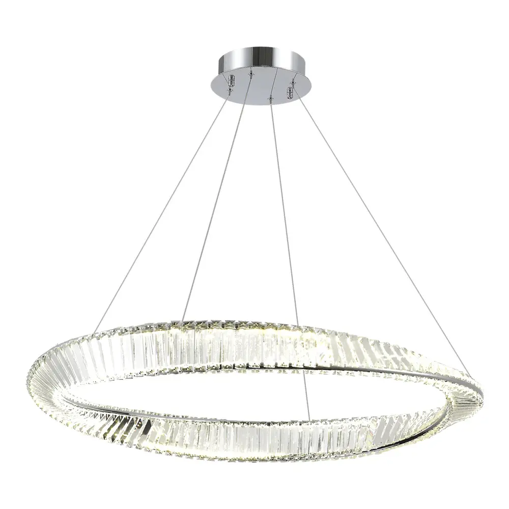 Фото 4 Люстра подвесная светодиодная St luce Ritorto Sl6204.121.01 20 м² теплый белый (желтый) свет цвет хром Фото 4 Люстра подвесная светодиодная St luce Ritorto Sl6204.121.01 20 м² теплый белый (желтый) свет цвет хром