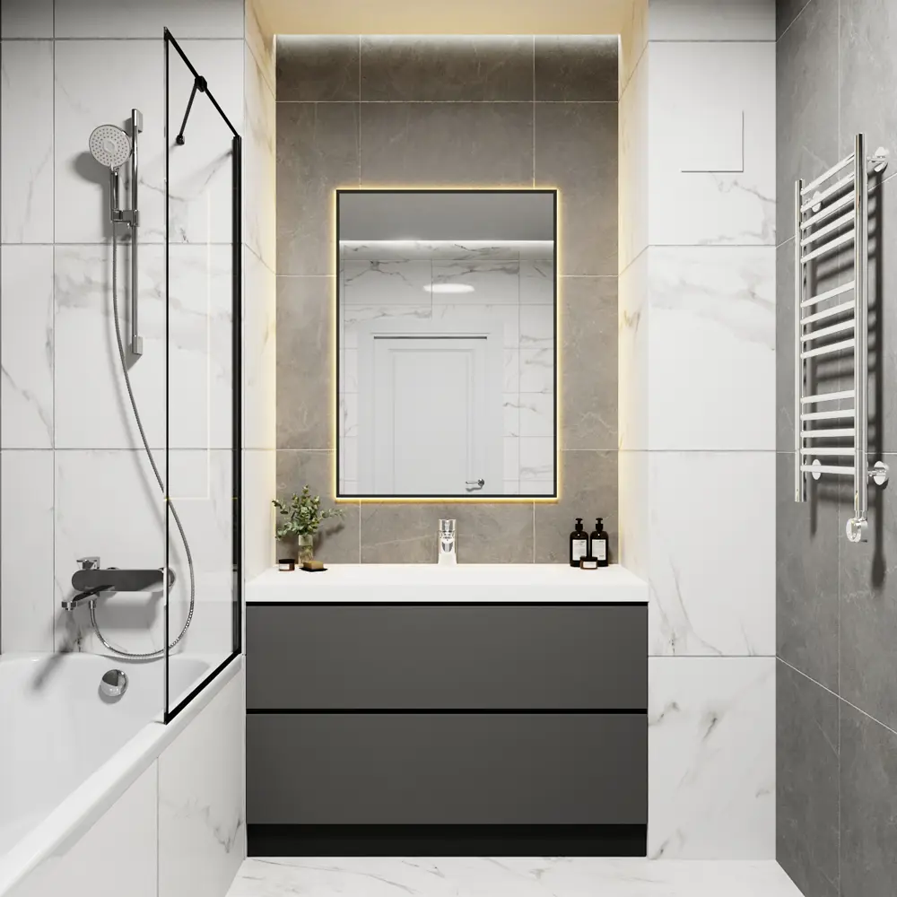 Фото 3 Зеркало со встроенной подсветкой One mirror 10080чст 80x100 см Фото 3 Зеркало со встроенной подсветкой One mirror 10080чст 80x100 см