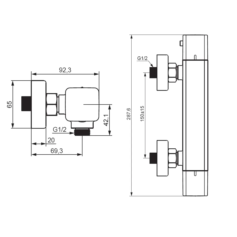 Фото 4 Термостатический смеситель для душа Damixa Gala 536000000 хром Фото 4 Термостатический смеситель для душа Damixa Gala 536000000 хром