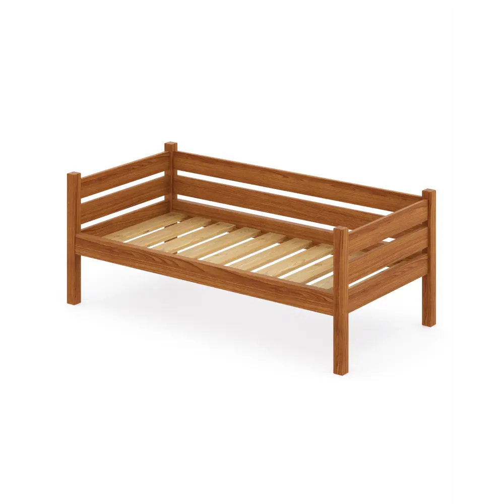 Фото 3 Тахта односпальная Solarius реечное основание с 2 выкатными ящиками 100x63x170 см сосна цвет ольха