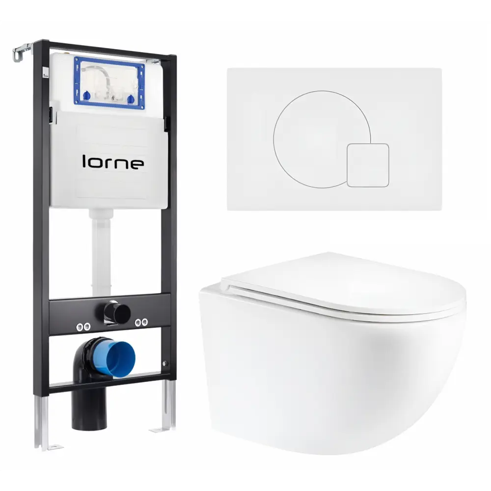 Фото Комплект инсталляция с унитазом Lorne 630343 цвет белый