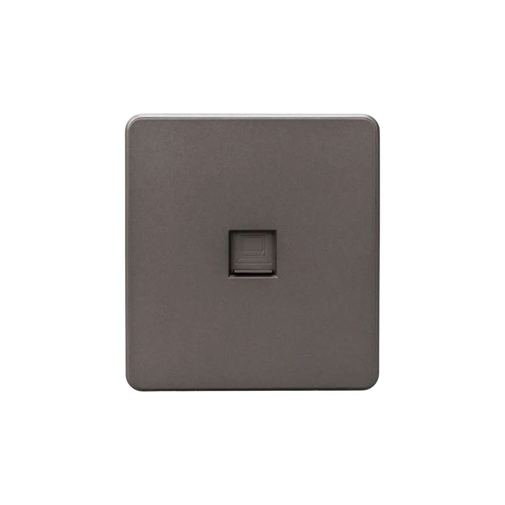 Фото Розетка компьютерная встраиваемая Kranz Round KR-78-0724-2 RJ45 цвет титан Фото Розетка компьютерная встраиваемая Kranz Round KR-78-0724-2 RJ45 цвет титан