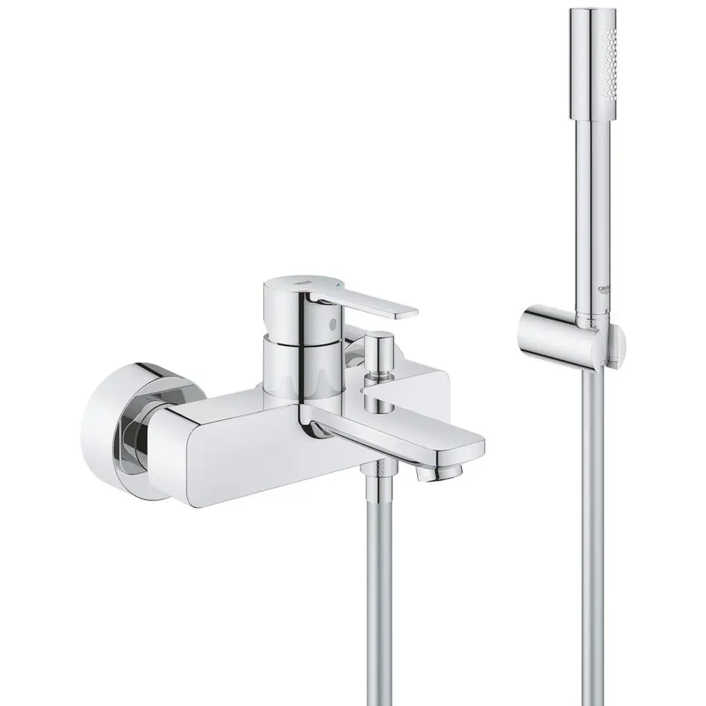 Фото Однорычажный смеситель для ванны Grohe Lineare с лейкой и шлангом хром 33850001 Фото Однорычажный смеситель для ванны Grohe Lineare с лейкой и шлангом хром 33850001