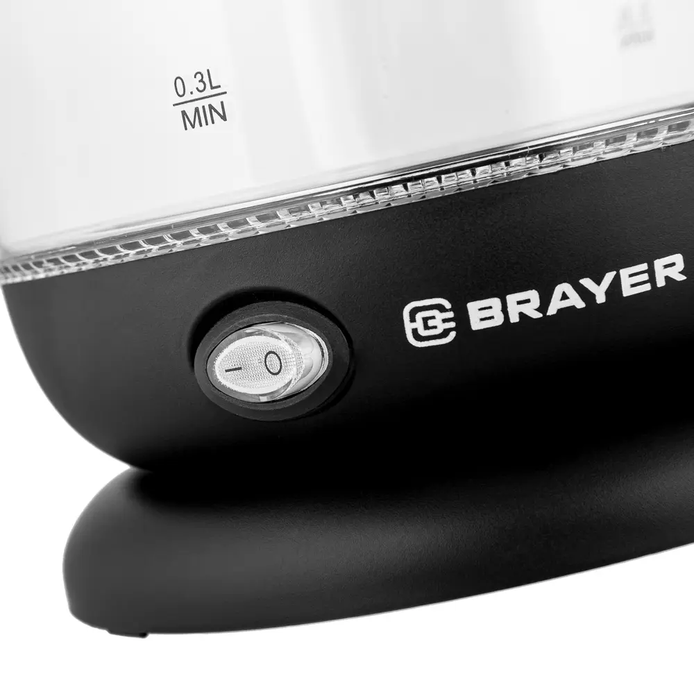 Фото 6 Электрический чайник 1 л Brayer BR6106 пластик цвет прозрачный, черный Фото 6 Электрический чайник 1 л Brayer BR6106 пластик цвет прозрачный, черный