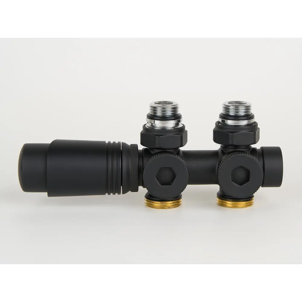Фото 3 Монтажный комплект для радиатора Guardo Multiflex+ R 1/2"x3/4" латунь черный матовый Фото 3 Монтажный комплект для радиатора Guardo Multiflex+ R 1/2"x3/4" латунь черный матовый