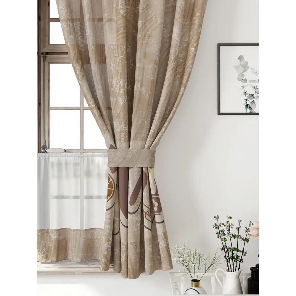 Фото 5 Комплект штор Comfy way CW705170-160 на шторной ленте 160x150 см цвет бежевый, светло-бежевый, светло-бежевый