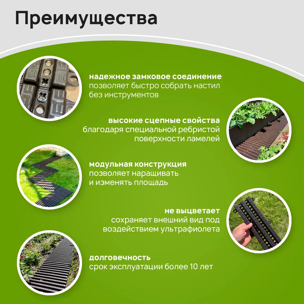Фото 3 Садовая дорожка Еврогрядка 40х100 см полипропилен бирюзовый Фото 3 Садовая дорожка Еврогрядка 40х100 см полипропилен бирюзовый