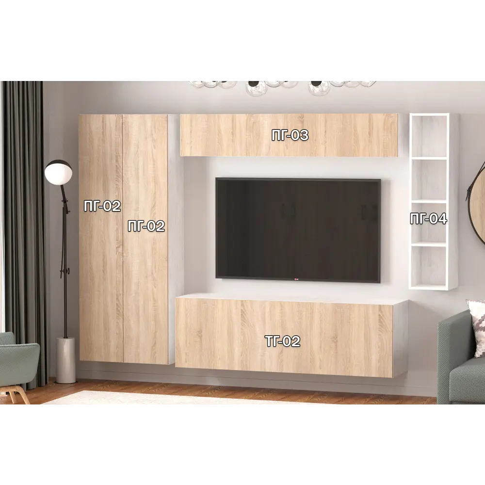 Фото 3 Полка Furnistyle 11831 160x50x42 см ЛДСП цвет светлое дерево, дуб сонома Фото 3 Полка Furnistyle 11831 160x50x42 см ЛДСП цвет светлое дерево, дуб сонома