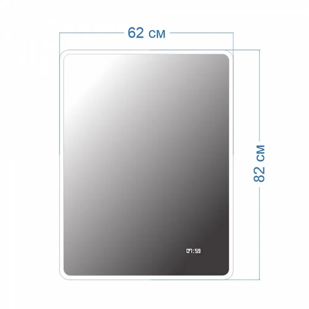 Фото 3 Зеркало Teymi Aina ЗЛП21 60x80 LED подсветка, часы Фото 3 Зеркало Teymi Aina ЗЛП21 60x80 LED подсветка, часы