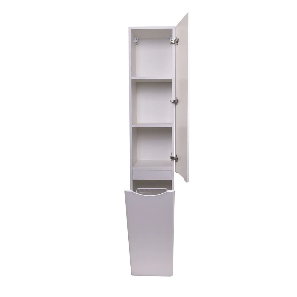 Фото 2 Пенал для ванной Style Line Бергамо L Plus CC-00002326 с корзиной Люкс антискрейтч цвет белый Фото 2 Пенал для ванной Style Line Бергамо L Plus CC-00002326 с корзиной Люкс антискрейтч цвет белый