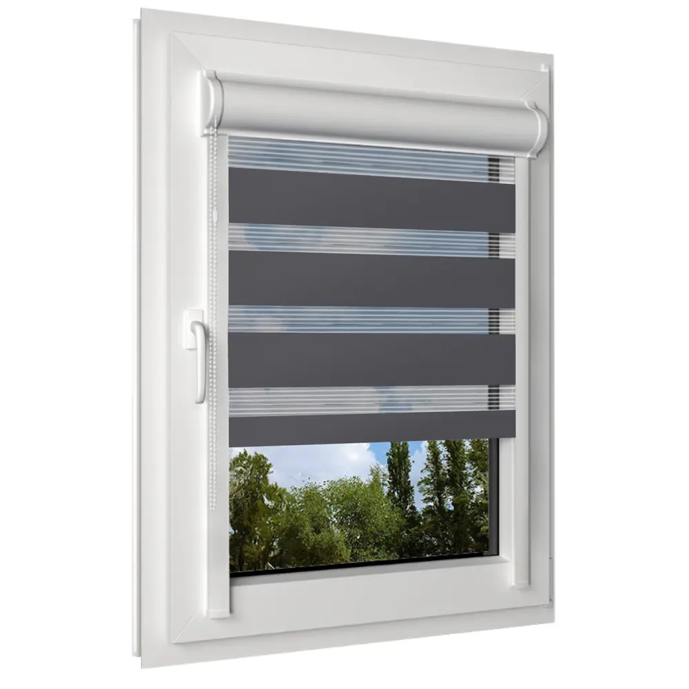 Фото Рулонная штора день/ночь Унистайл LKRZCHER070150, 70x150 см, цвет черный