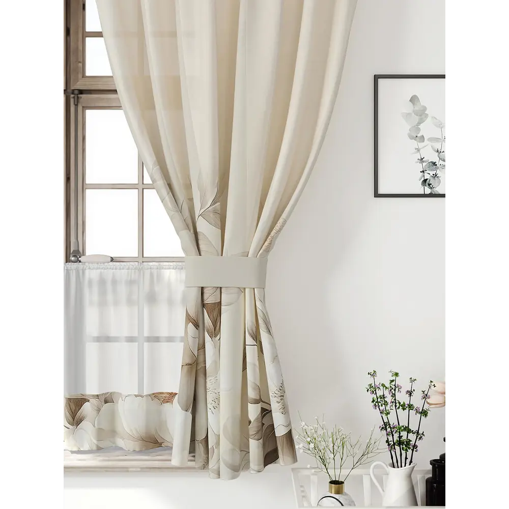 Фото 4 Комплект штор Comfy way Иномик - 80 CW705080-160 на шторной ленте 160x150 см цвет бежевый Фото 4 Комплект штор Comfy way Иномик - 80 CW705080-160 на шторной ленте 160x150 см цвет бежевый
