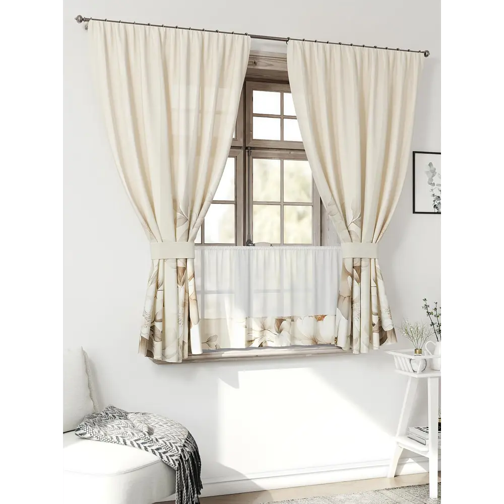 Фото 2 Комплект штор Comfy way Иномик - 80 CW705080-160 на шторной ленте 160x150 см цвет бежевый Фото 2 Комплект штор Comfy way Иномик - 80 CW705080-160 на шторной ленте 160x150 см цвет бежевый