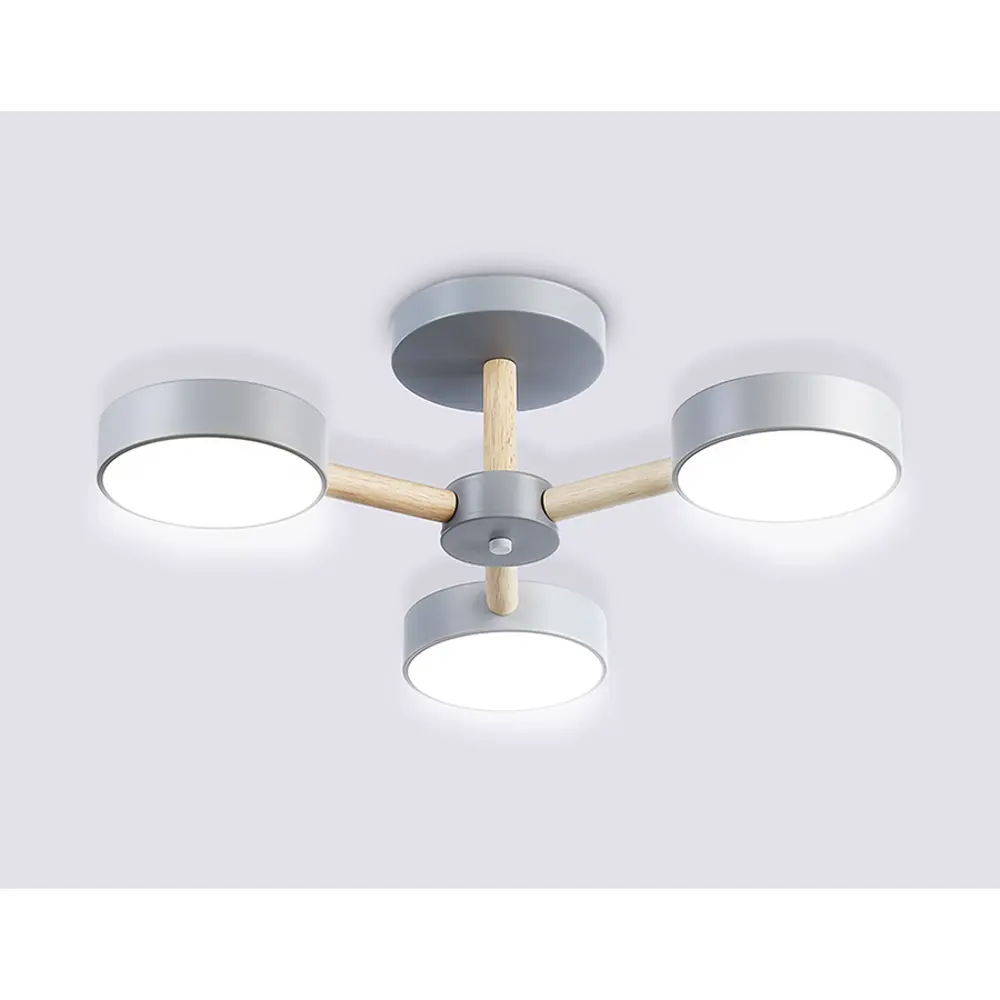 Фото 6 Люстра на штанге светодиодная Ambrella light Fl4822 с пультом управления 14 м² нейтральный белый свет цвет серый/серебристый