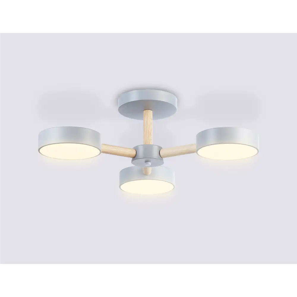 Фото 5 Люстра на штанге светодиодная Ambrella light Fl4822 с пультом управления 14 м² нейтральный белый свет цвет серый/серебристый