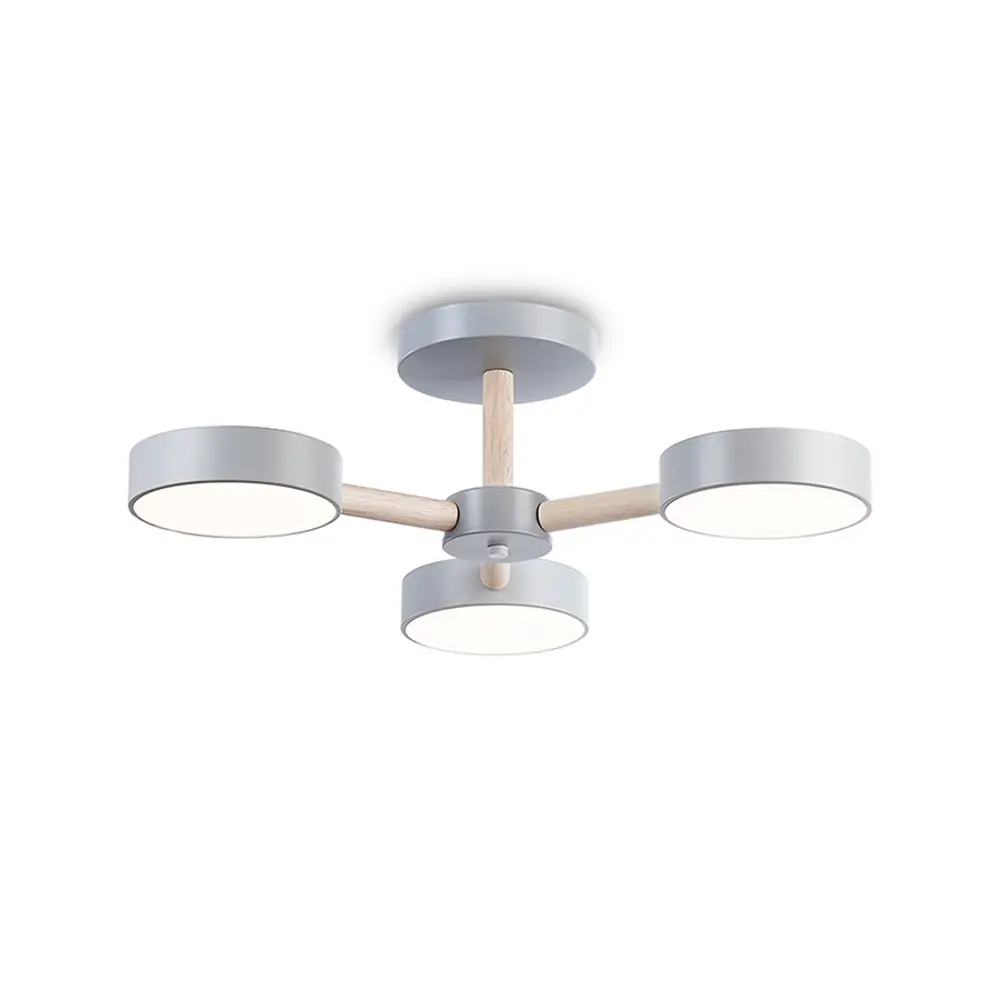 Фото Люстра на штанге светодиодная Ambrella light Fl4822 с пультом управления 14 м² нейтральный белый свет цвет серый/серебристый