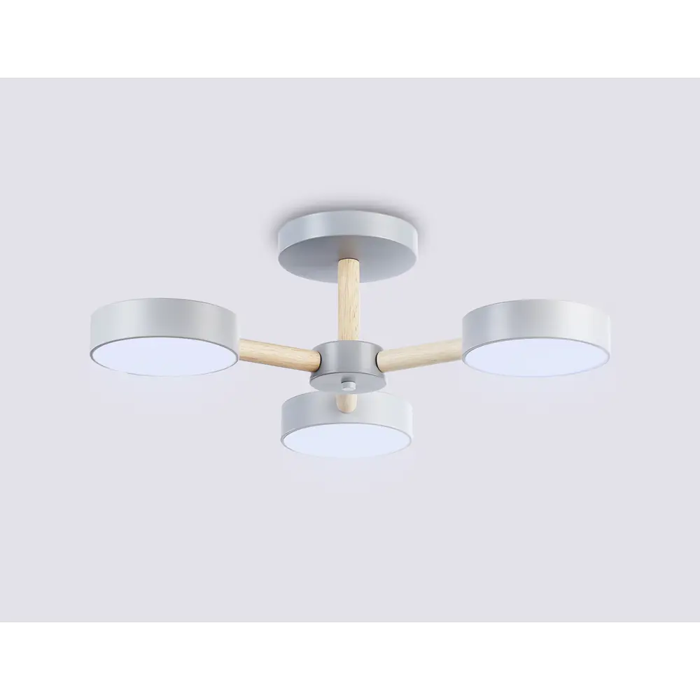 Фото 7 Люстра на штанге светодиодная Ambrella light Fl4822 с пультом управления 14 м² нейтральный белый свет цвет серый/серебристый