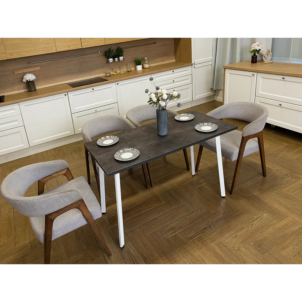 Фото Кухонный стол Diko Loft Delight Dining DL-868327 140х70х75 см цвет ателье темный Фото Кухонный стол Diko Loft Delight Dining DL-868327 140х70х75 см цвет ателье темный