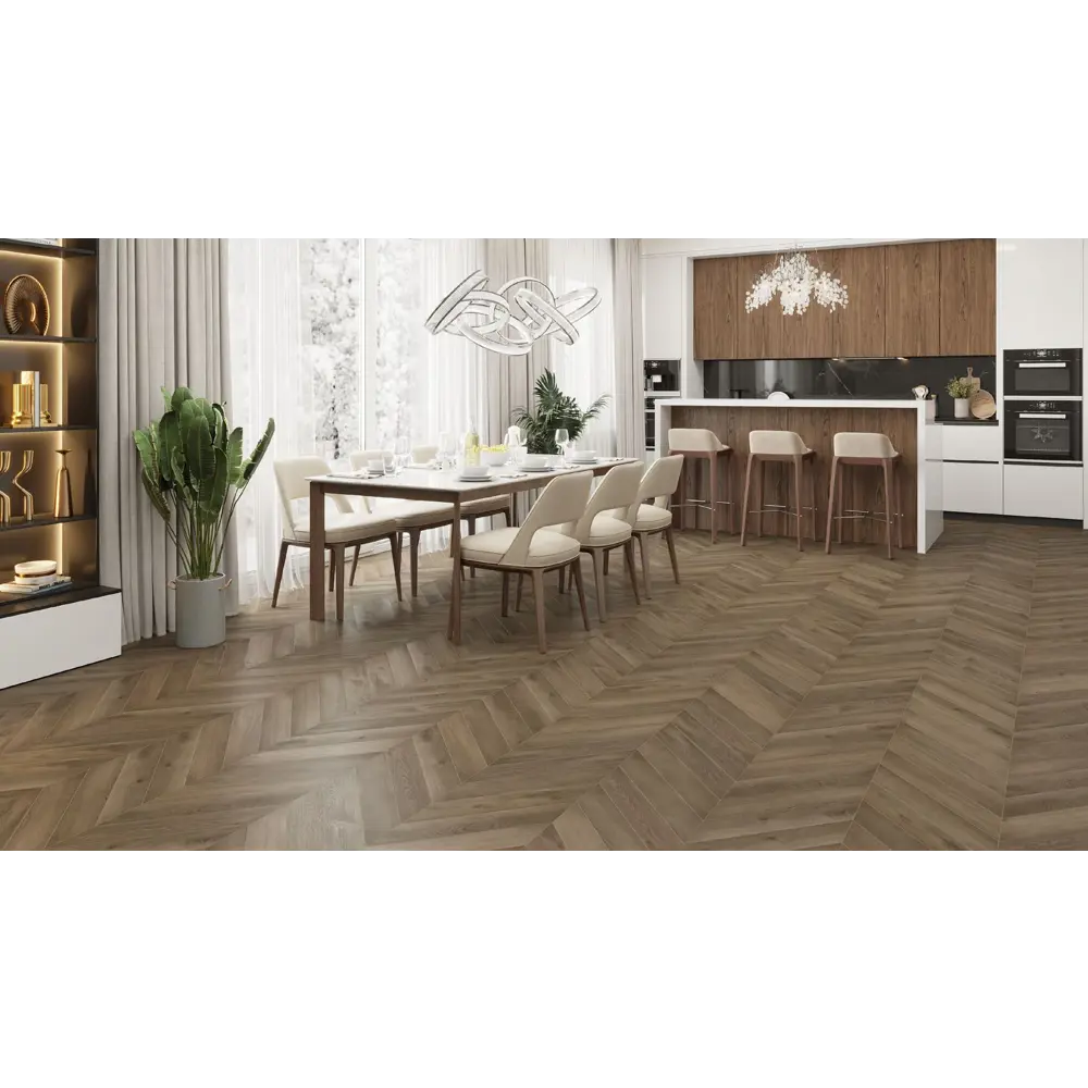 Фото 2 SPC плитка Alpine Floor Chevron Alpine Дуб Насыщенный 43 класс толщина 5 мм 1.676 м², цена за упаковку Фото 2 SPC плитка Alpine Floor Chevron Alpine Дуб Насыщенный 43 класс толщина 5 мм 1.676 м², цена за упаковку