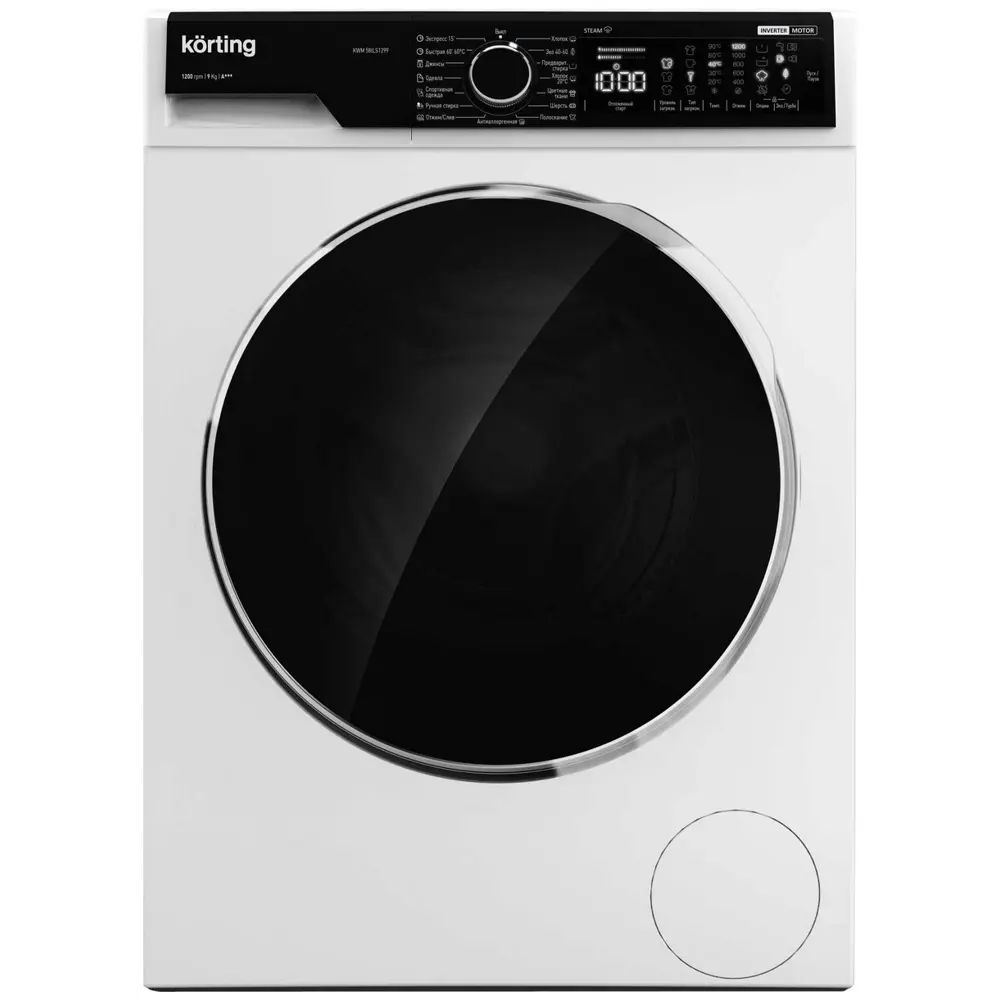 Фото Стиральная машина Korting Kwm 58Ils1299 59.70x84.50x58.20 см 9 кг цвет белый Фото Стиральная машина Korting Kwm 58Ils1299 59.70x84.50x58.20 см 9 кг цвет белый