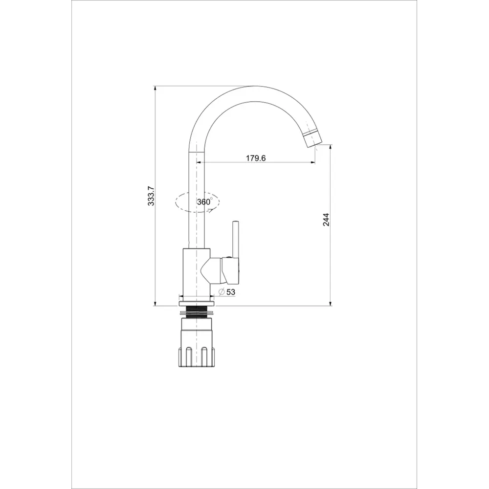 Фото 3 Смеситель для кухни Splenka S201 поворотный излив 24.4 см цвет хром Фото 3 Смеситель для кухни Splenka S201 поворотный излив 24.4 см цвет хром