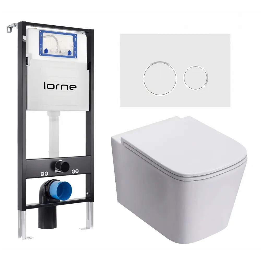 Фото Комплект инсталляция с унитазом Lorne 630229 цвет белый