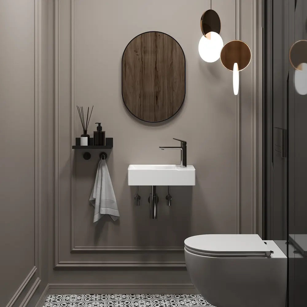 Фото 6 Раковина мини для ванной или туалета Wellsee WC Area 301803000 40 см цвет глянцевый белый