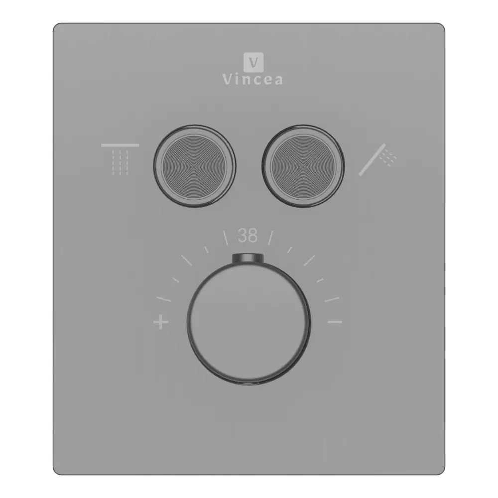 Фото Смеситель для душа встраиваемый Vincea VSCV-321T-MGM двухфункциональный термостатический цвет вороненая сталь Фото Смеситель для душа встраиваемый Vincea VSCV-321T-MGM двухфункциональный термостатический цвет вороненая сталь