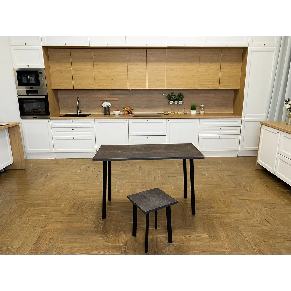 Фото Стол прямоугольный Diko loft DL-868074 110x55 см лдсп цвет ателье темный Фото Стол прямоугольный Diko loft DL-868074 110x55 см лдсп цвет ателье темный