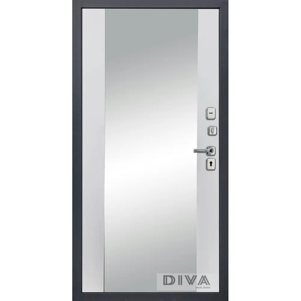 Фото 6 Входная дверь Diva МД-35 205x96см правый цвет Д15 белый софт/серый софт с зеркалом