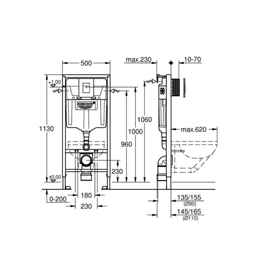 Фото 3 Инсталляция для унитаза Grohe Rapid SL 38772001 Фото 3 Инсталляция для унитаза Grohe Rapid SL 38772001
