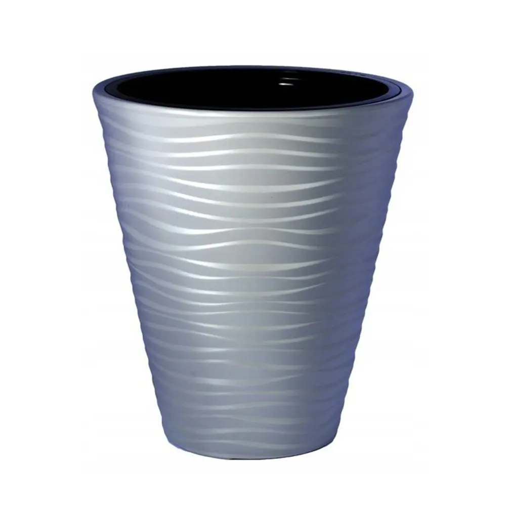 Фото 2 Горшок цветочный Sahara standart Form-plastic d 34.5 см 390 см 21 л полипропилен серый/серебристый Фото 2 Горшок цветочный Sahara standart Form-plastic d 34.5 см 390 см 21 л полипропилен серый/серебристый