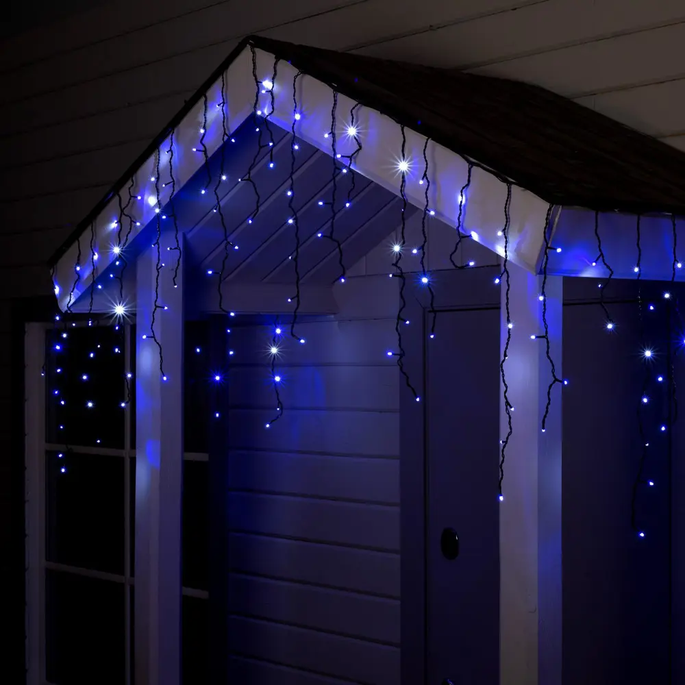 Фото 2 Электрогирлянда универсальная Luazon lighting 1080161 бахрома 4x4 м 180 ламп синий 1 режим работы Фото 2 Электрогирлянда универсальная Luazon lighting 1080161 бахрома 4x4 м 180 ламп синий 1 режим работы