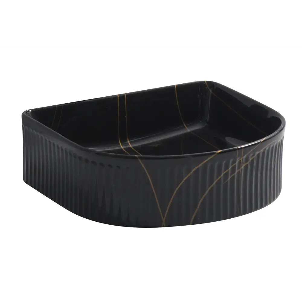 Фото 4 Раковина в ванную BAUEDGE Mif stripes 40x35 накладная черная Фото 4 Раковина в ванную BAUEDGE Mif stripes 40x35 накладная черная
