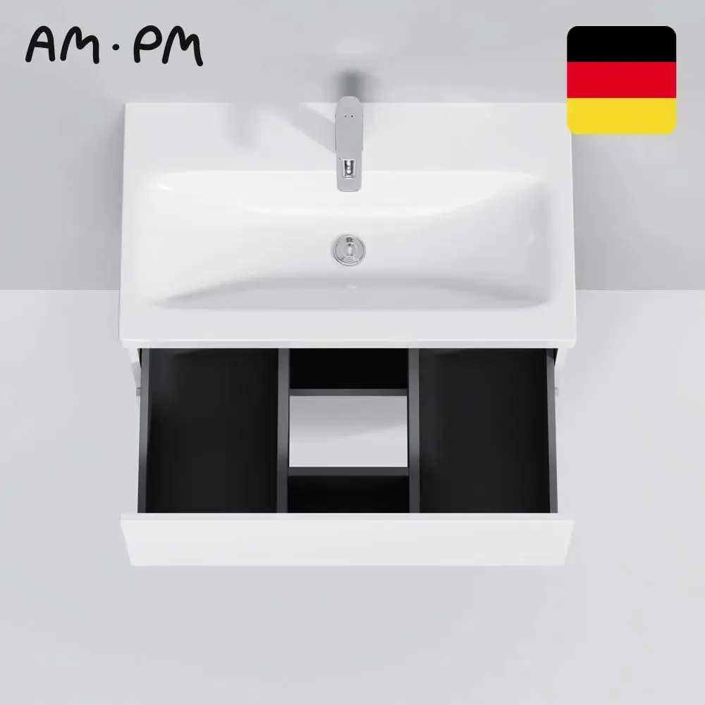 Фото 4 Раковина подвесная AM.PM Gem M90WCC0752WG 75 см встроенная Фото 4 Раковина подвесная AM.PM Gem M90WCC0752WG 75 см встроенная