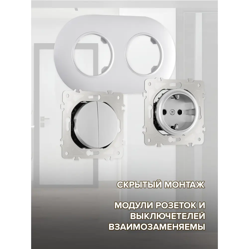 Фото 2 Розетка с выключателем встраиваемые с рамкой Arte milano SET08-2-40-1-30-2.silver с заземлением и шторками 2 клавиши цвет серебро Фото 2 Розетка с выключателем встраиваемые с рамкой Arte milano SET08-2-40-1-30-2.silver с заземлением и шторками 2 клавиши цвет серебро