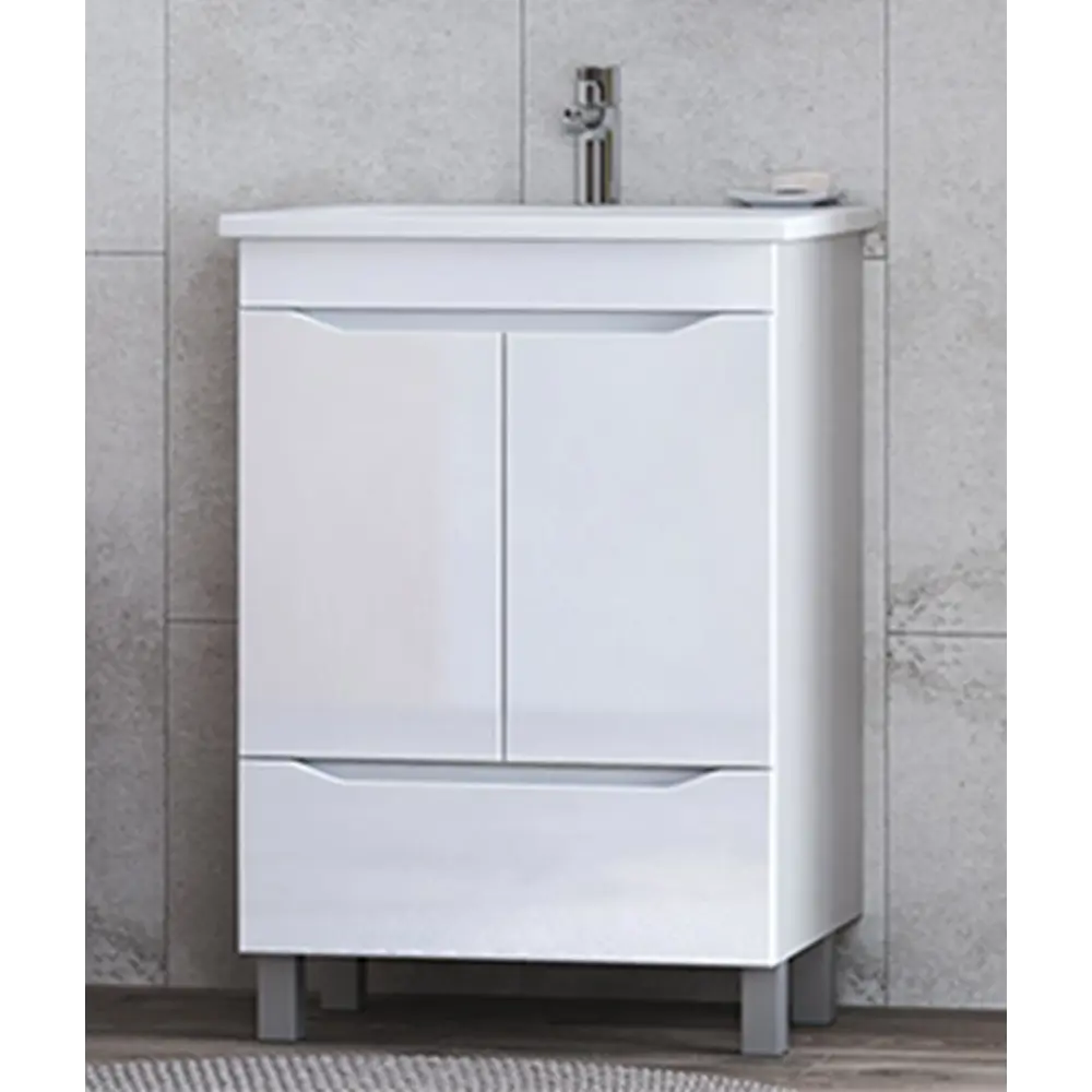 Фото 3 Тумба с раковиной напольная Vigo Grani tn.GRI.OSK.75.2D.1Y 75 см цвет белый Фото 3 Тумба с раковиной напольная Vigo Grani tn.GRI.OSK.75.2D.1Y 75 см цвет белый