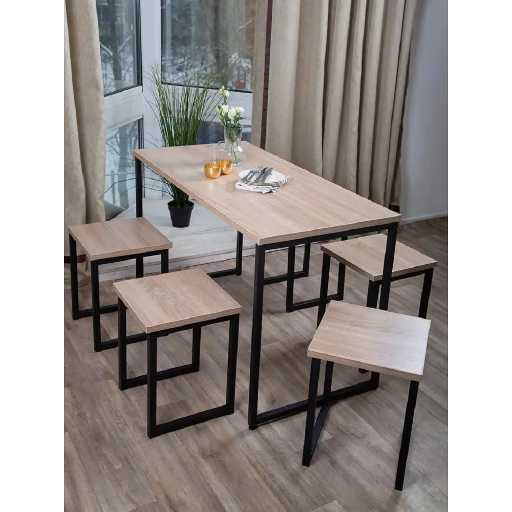 Фото 4 Стол прямоугольный Diko loft 120x60 см лдсп цвет дуб сонома Фото 4 Стол прямоугольный Diko loft 120x60 см лдсп цвет дуб сонома