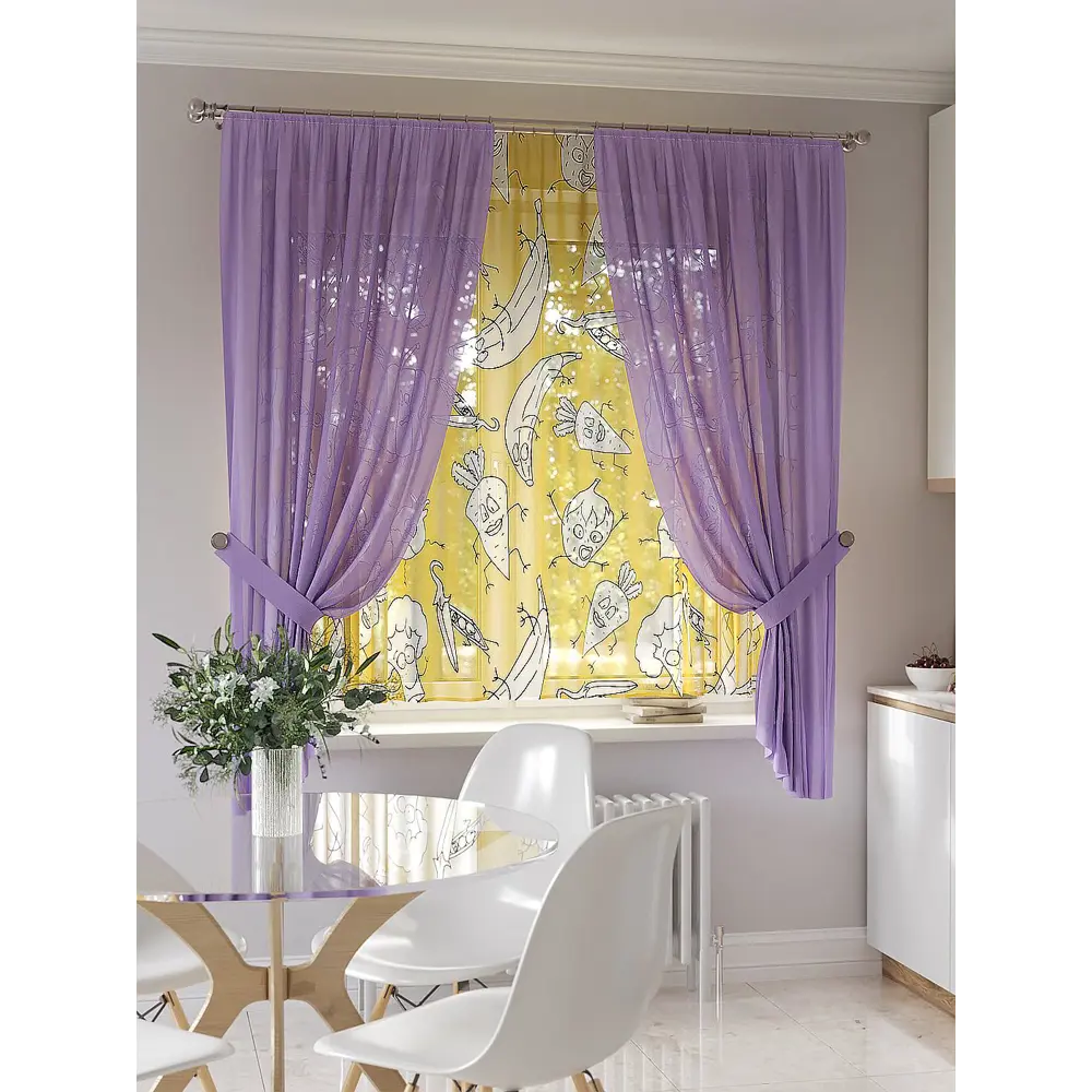 Фото Тюль Helga TD-550172 на шторной ленте 300x180 см цвет разноцветный Фото Тюль Helga TD-550172 на шторной ленте 300x180 см цвет разноцветный