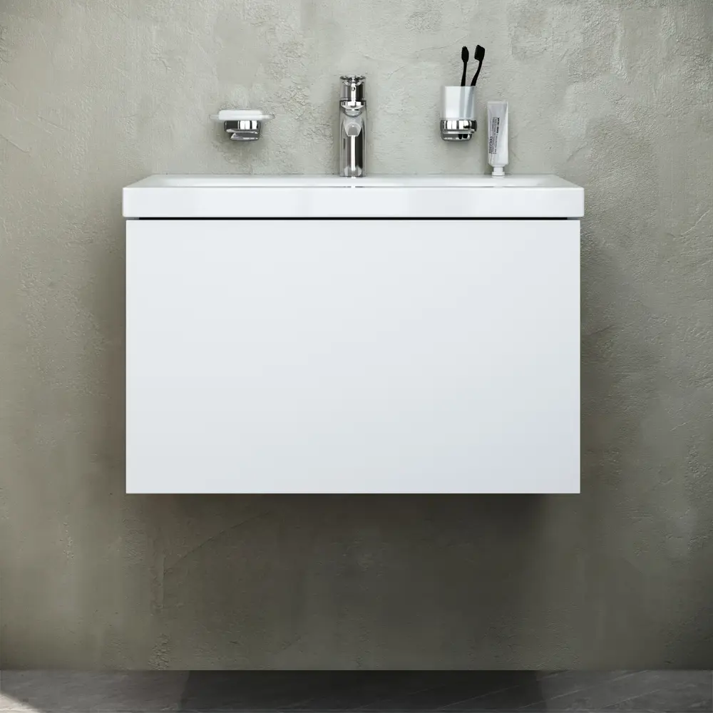 Фото 5 Тумба AM.PM GEM M90-FHX06021-WC0602WG подвесная, 60 см, 1 ящик push-to-open, белый глянец, с раковиной Фото 5 Тумба AM.PM GEM M90-FHX06021-WC0602WG подвесная, 60 см, 1 ящик push-to-open, белый глянец, с раковиной