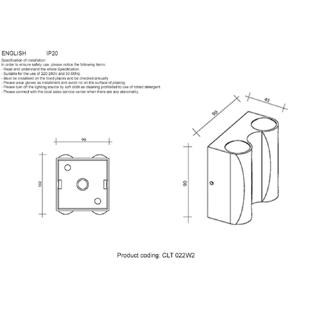 Фото 3 Настенный светильник светодиодный влагозащищенный Crystal Lux Clt 022w2 bl-go 4000k нейтральный белый свет цвет черный Фото 3 Настенный светильник светодиодный влагозащищенный Crystal Lux Clt 022w2 bl-go 4000k нейтральный белый свет цвет черный
