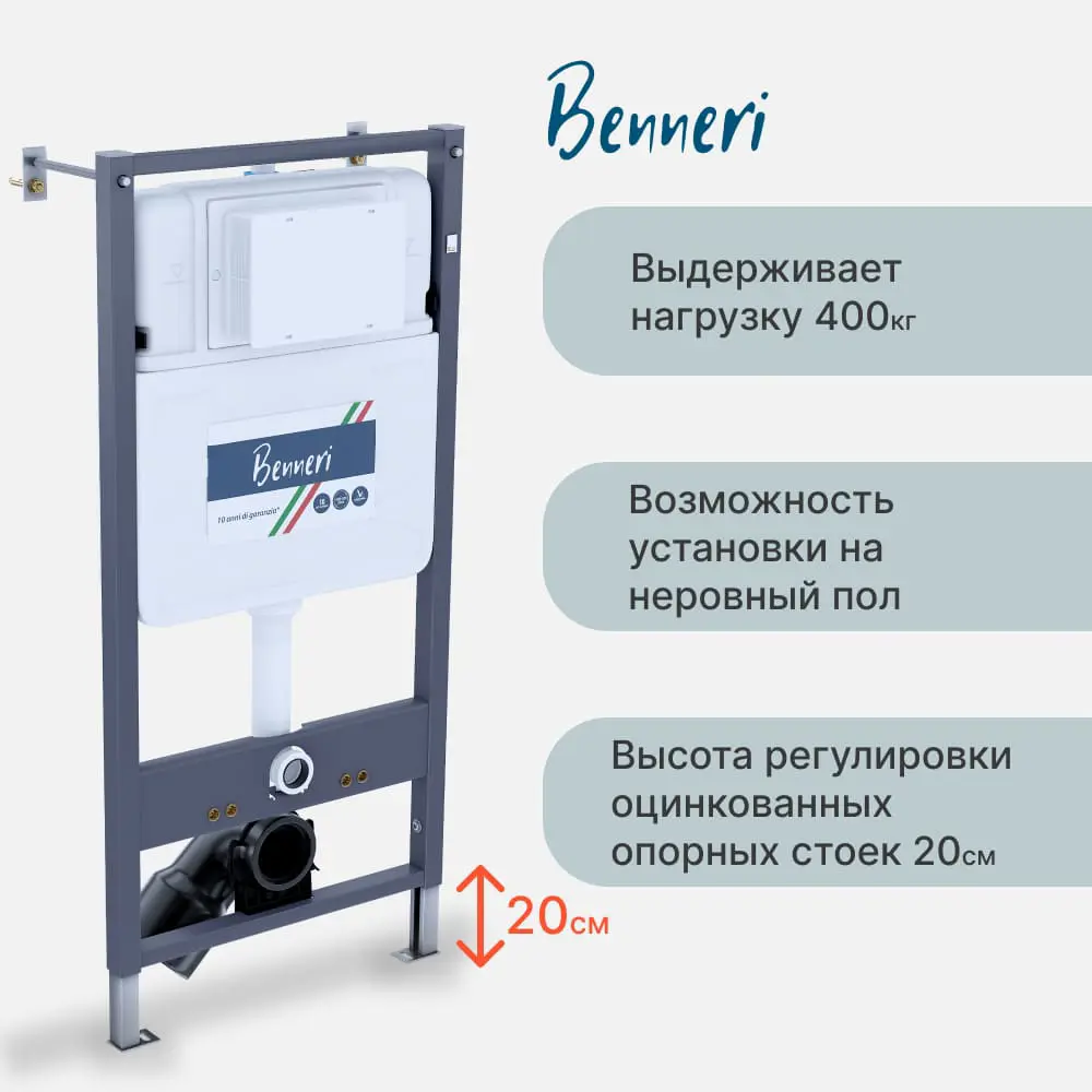 Фото 6 Инсталляция для унитаза BENNERI Be.53113.01.019d Фото 6 Инсталляция для унитаза BENNERI Be.53113.01.019d