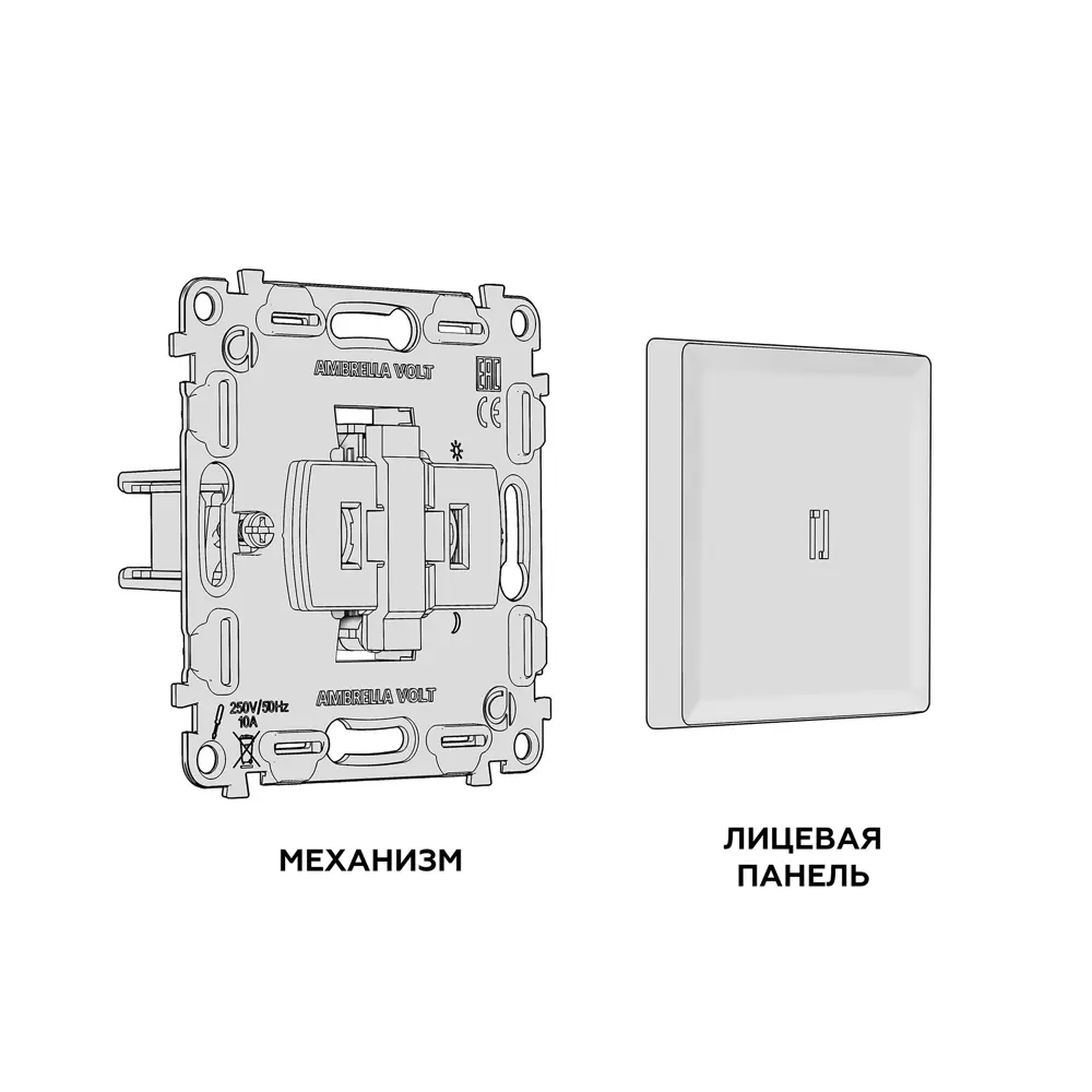 Фото 4 Выключатель проходной встраиваемый Ambrella volt Альфа MA102030 1 клавиша с подсветкой 3200K цвет белый глянец Фото 4 Выключатель проходной встраиваемый Ambrella volt Альфа MA102030 1 клавиша с подсветкой 3200K цвет белый глянец