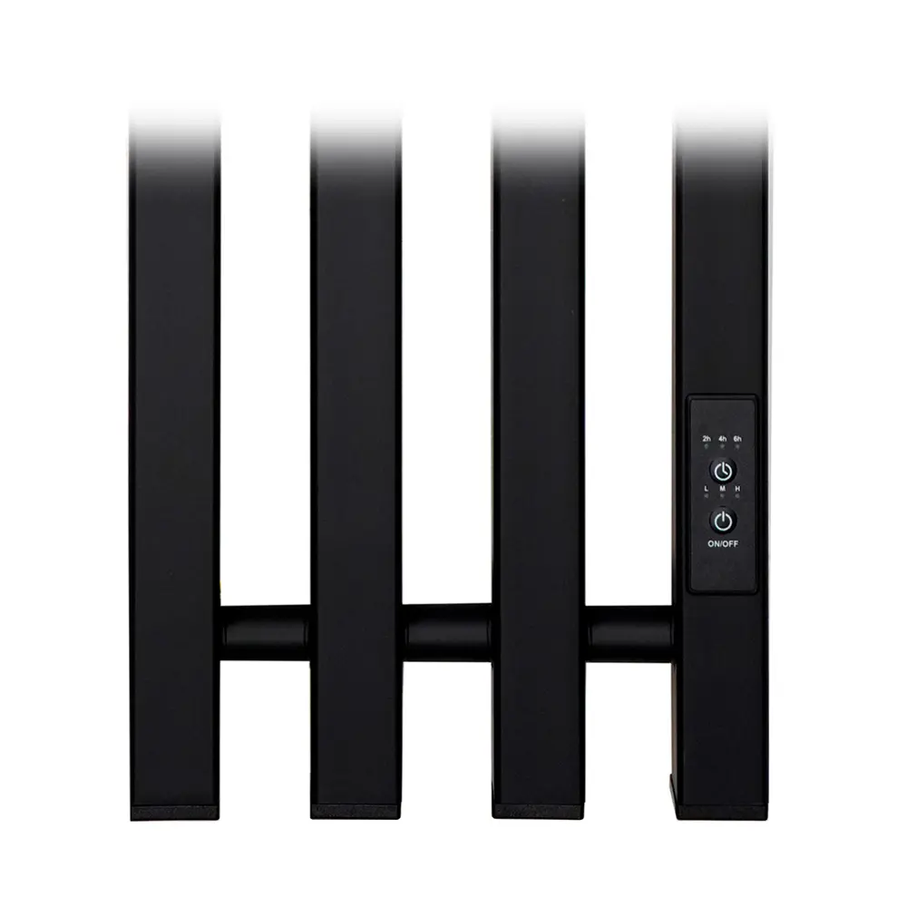 Фото 4 Полотенцесушитель электрический Primoclima Sol Q E Black 210x1000 мм 105 Вт с терморегулятором I-образный цвет черный матовый