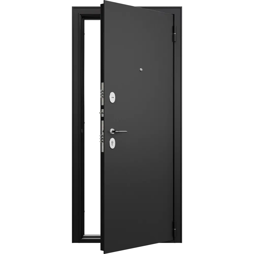 Фото 8 Входная дверь Unicorn Apartment X правый 205x86см цвет черный муар металлик/белый софт Фото 8 Входная дверь Unicorn Apartment X правый 205x86см цвет черный муар металлик/белый софт