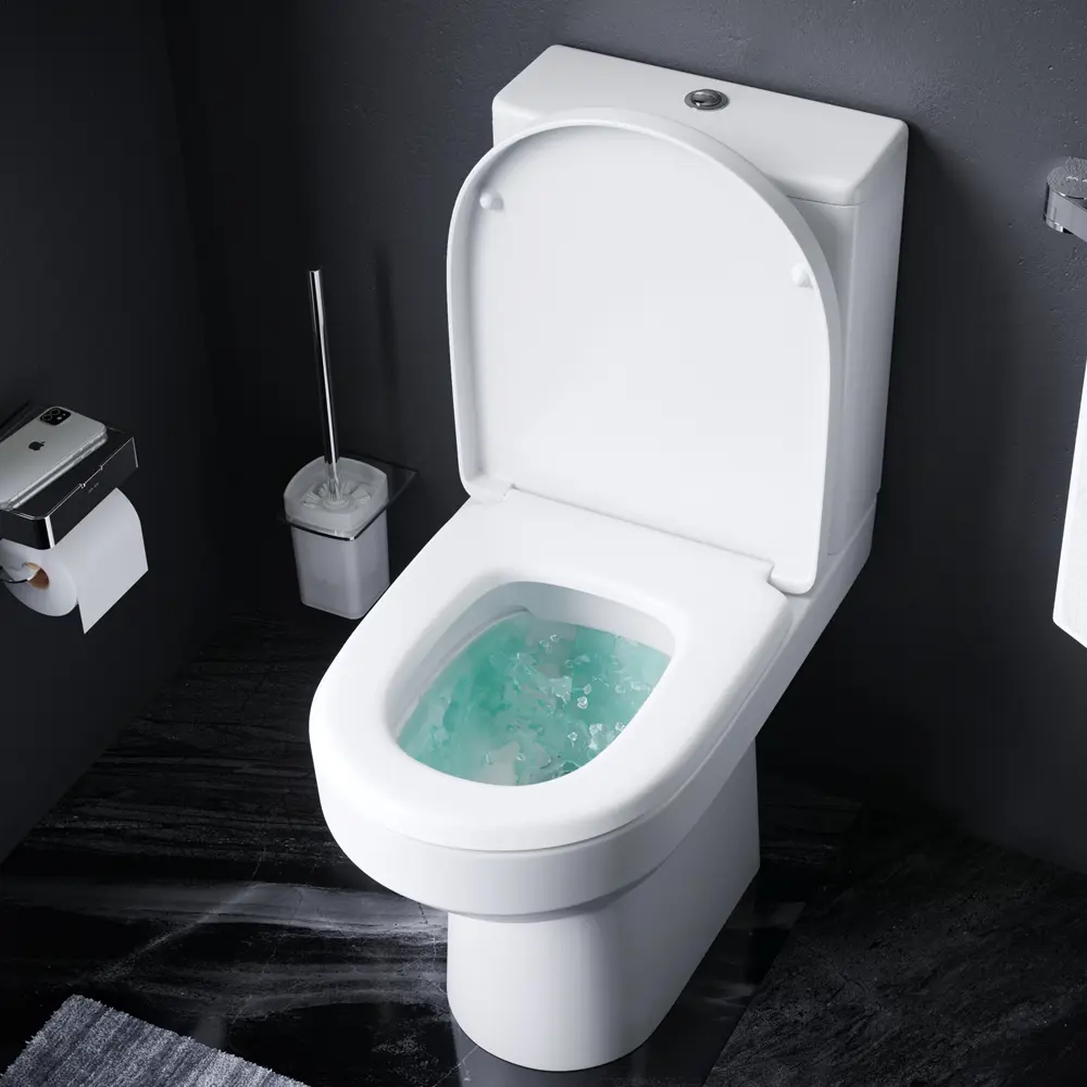 Фото 3 Унитаз напольный компакт безободковый AM.PM Spirit V2.0 C708600SC горизонтальный выпуск двойной слив Фото 3 Унитаз напольный компакт безободковый AM.PM Spirit V2.0 C708600SC горизонтальный выпуск двойной слив