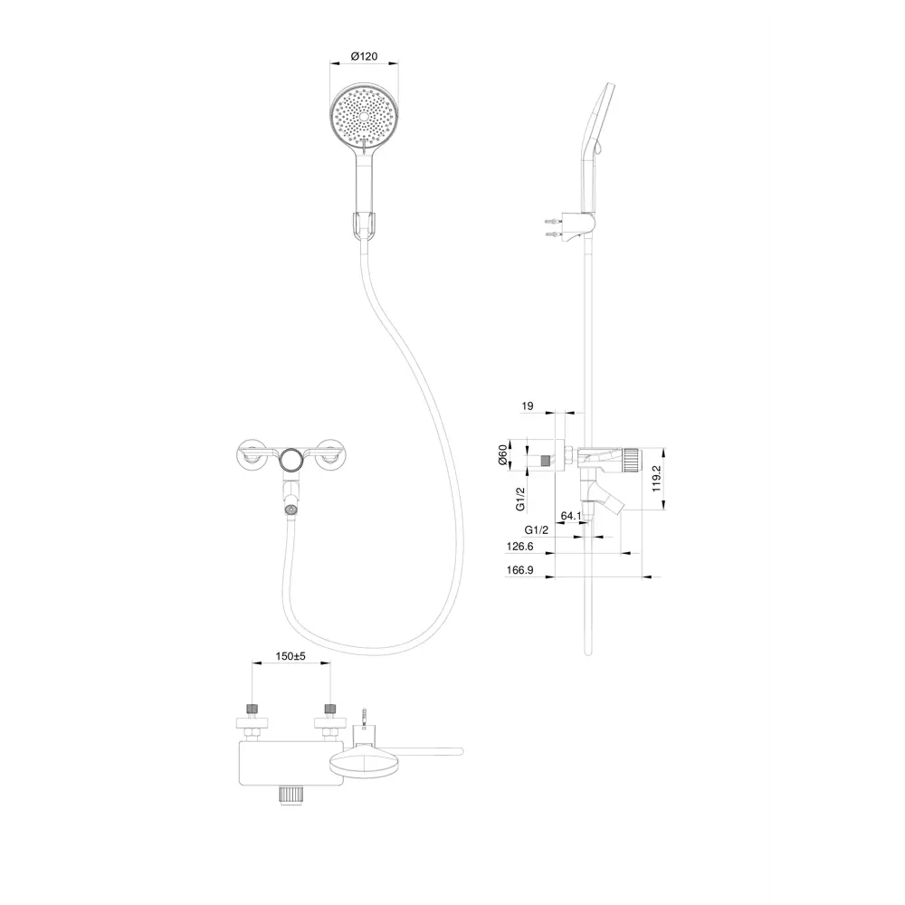 Фото 2 Смеситель для ванны Wonzon & woghand WW-FE05L221-CR цвет хром