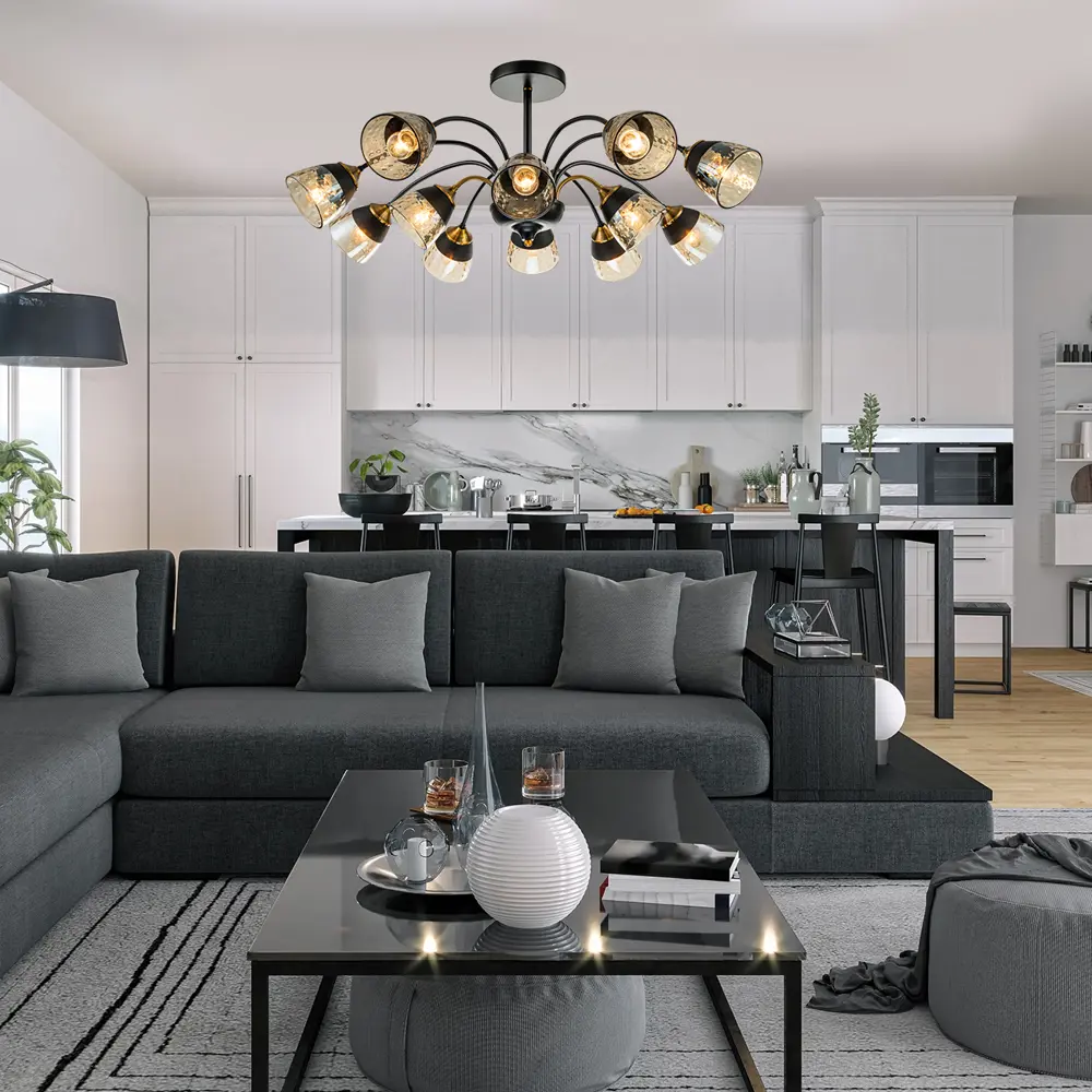 Фото 5 Люстра на штанге Escada Bouquet Esc_1148_12p 12 ламп 33 м² цвет черный Фото 5 Люстра на штанге Escada Bouquet Esc_1148_12p 12 ламп 33 м² цвет черный